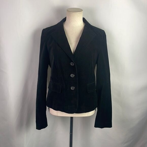 Dkny Black Velvet Blazer Jacket - Picture 1 of 6